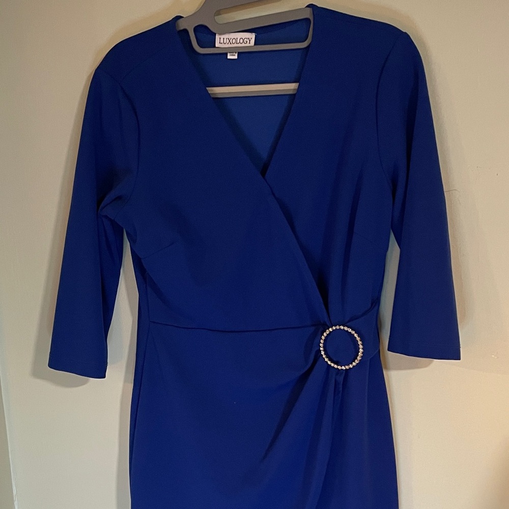 Luxology Women's Royal Blue Dress with Buckle